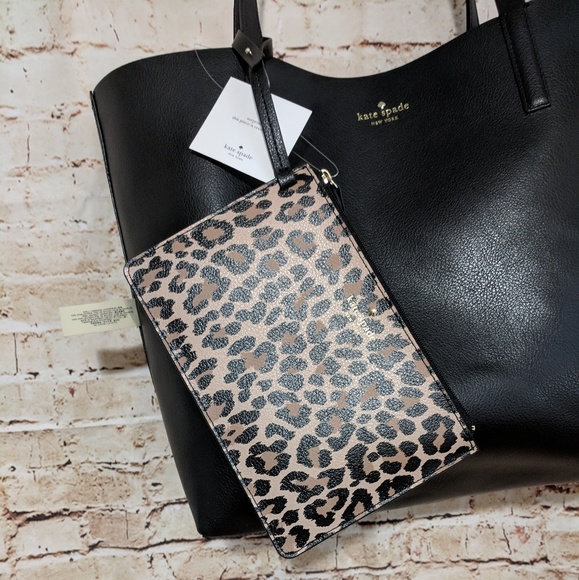 Kate Spade Leopard Arch Place Mya Reversible Tote - Picture 5 of 8